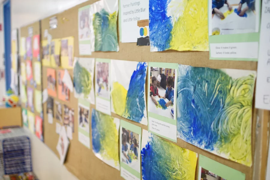 nursery school art project display